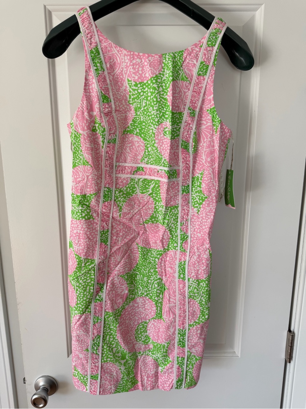 Lilly Pulitzer Limeade Shift Dress with Pink & Green Floral Print - Picture 2 of 3